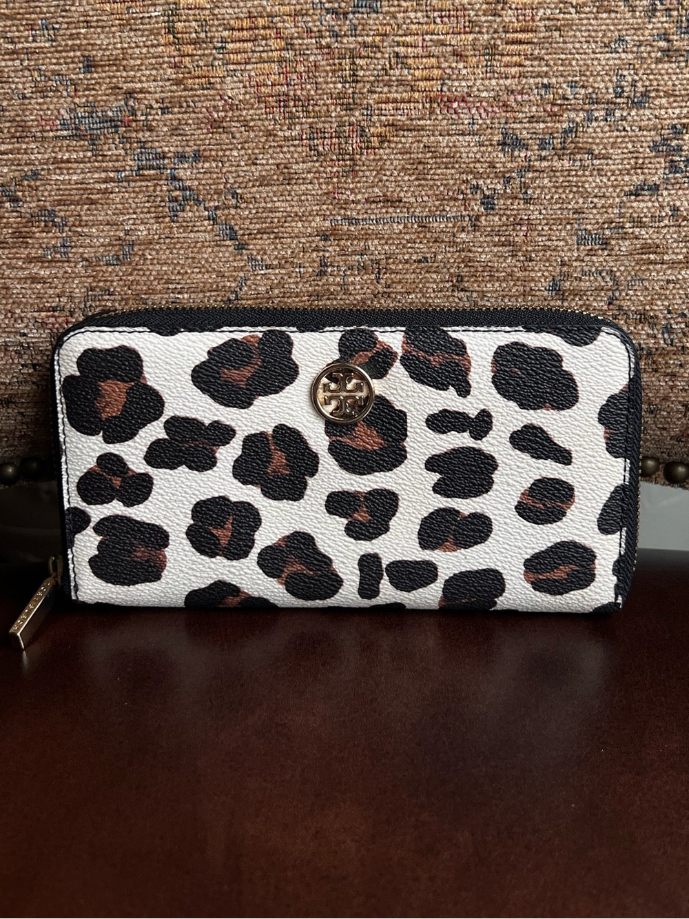 Tory Burch Animal Print Zip Wallet